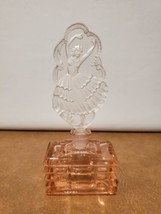 Art Deco Perfume Bottle Made In Czechoslovakia Glass Intaglio Ballerina Stopper - £136.28 GBP
