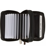 Ladies Leather Accordion Wallet Credit Card ID Holder Change Purse Black Zipper - $13.85