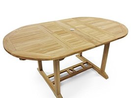 Premium Grade A Teak 66&quot;x39 Oval Double Ext Table,46&quot; Closed and 56&quot; w/1... - £1,378.40 GBP