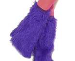Purple Leg Warmers Furry Fuzzy Boot Covers Elastic Top Costume Clubwear ... - £31.10 GBP