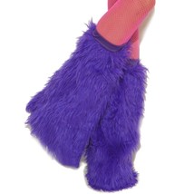Purple Leg Warmers Furry Fuzzy Boot Covers Elastic Top Costume Clubwear ... - £31.14 GBP