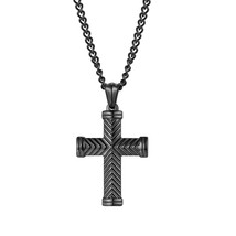 Street Stainless Steel Necklace Simple Men's And Women's Cross Necklace - £11.00 GBP