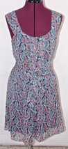 LC Lauren Conrad Womens Dress Size 4 Oriental Fan Print Lined Belt Butto... - £19.84 GBP