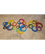 Colorful JUMBO Circles 3-piece -Circle wall art - 102&quot; w x 32&quot; h by Alisa - €756,63 EUR