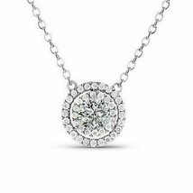 2.50 Ct Brilliant Simulated Gemstone 14k Gold Plated Solitaire Pendant Necklace - $37.39