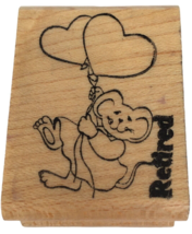 Touche Rubber Stamp Mouse Heart Balloons Love Card Making Cute Animal Valentine - £4.69 GBP
