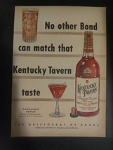 Kentucky Tavern Bourbon Bonded 1952 Whiskey Glenmore Vintage Print Ad - $185.15 MXN