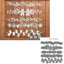 Christmas Borders Snowflakes Gift Gingerbread Bells Metal Cutting Dies Card - £9.26 GBP