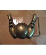 BOWLING PINS AND BALL BELT BUCKLE - £19.51 GBP