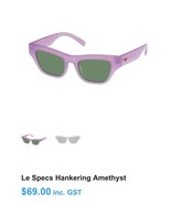 Le Specs Hankering in Amethyst sunglasses MSRP $70 W/case - $19.80
