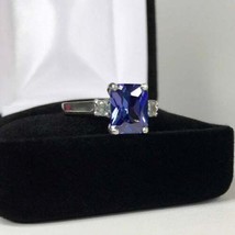 925 Sterling Silver Natural Certified 4.25ctTanzanite Cushion Shape Cluster Ring - £49.68 GBP