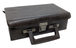 Beaux Merzon Inc Brown Faux Leather 12 Cassette Case Holder Briefcase Style - $9.90