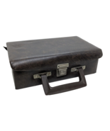 Beaux Merzon Inc Brown Faux Leather 12 Cassette Case Holder Briefcase Style - $9.90