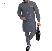 African Dashiki Men Printing Long Sleeves Men&#39;s Shirt and Pants 8 Colors - £86.31 GBP