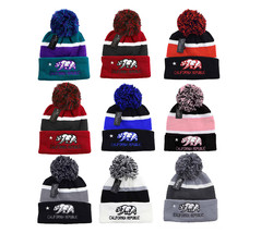 California Republic Warm Winter Cuffed Knit Hat Sport Pom Ski Beanie Cap 12 Pack - £65.93 GBP