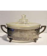 VINTAGE~  Early Pyrex Oval Clear Glass Casserole Lid Metal Carrier w/ Ha... - $109.02 CAD