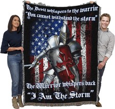 The I Am The Storm Blanket Knight Gift Military Tapestry Throw Is Woven From - £60.12 GBP