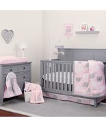Baby Crib Bedding Set 8-Piece Elephant Nursery Girls Comforter Sheets Pi... - £154.17 GBP