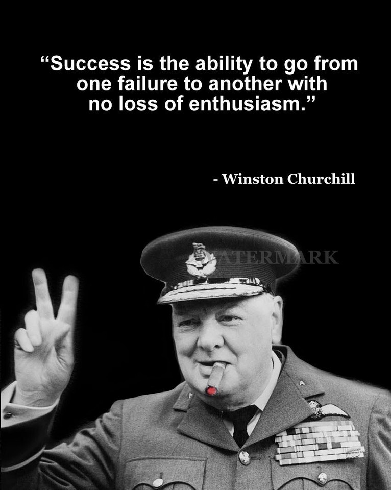 WINSTON CHURCHILL Quote SUCCESS IS THE ABILITY TO GO FROM ONE FAILURE PH... - $9.68