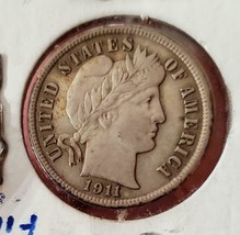 1911 VF Very Fine Barber Dime - £18.67 GBP