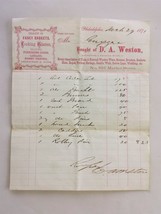 1871 Antique D A Weston Carriages Furnishing Receipt Phila Pa Guyger Hobby Horse - £27.05 GBP