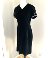 VTG Lutece hong kong Black Classc iCocktail Dress 90s Y2K Rhinestone bau... - $1,076.40 MXN