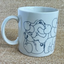 Taylor &amp; Ng 1984 Elephant Party Blue Linework Coffee Mug by Win Ng - $552.51 MXN