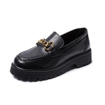 Leather Lady Pumps  Shoes Women&#39;s Loafers Platforms Black Shoes for Women Heels  - £59.85 GBP