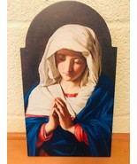 Virgin in Prayer 12&quot; Arched Wood Plaque, New #AB-206 - £20.18 GBP