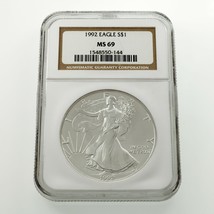 1992 Plateado American Eagle Graduado Por NGC Como - £71.50 GBP