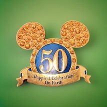 Disney Trading Pin Happiest Place Celebration 50 Years Mickey Ears Rhine... - $426.04 MXN