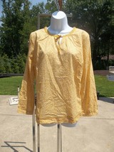 Nwt Talbots Mustard Yellow Floral Top Pl $79.50 - £23.69 GBP