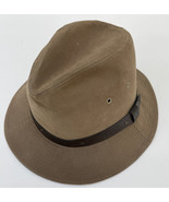 Mens Fedora Hat Trilby Cuban Sun Cap Panama Short Brim Soft Brown Leathe... - $33.04 CAD