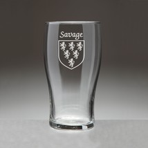 Savage Irish Coat of Arms Tavern Glasses - Set of 4 (Sand Etched) - $67.32