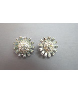 Vintage Rhinestone Earrings Early Designer Art Deco Pat No Bagette Petal... - $41.13 CAD