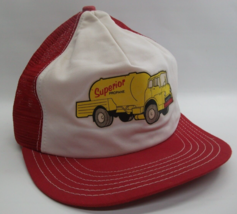 Superior Propane Truck Hat Vintage Red White Snapback Trucker Cap - £15.97 GBP