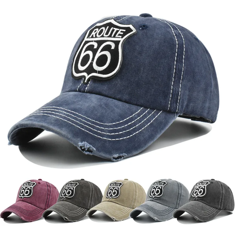 Embroidery Letters ROUTE 66 Baseball Cap Spring Autumn Brand Snapback Fa... - £11.08 GBP+