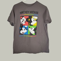 Mickey Mouse Mens Shirt Large Short Sleeve Gray Casual Cartoon - $10.85
