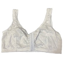 Carole Martin Front Close Comfort Wear Wireless Bra Sz 48 White Soft Cup... - $10.88