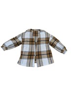 Women’s Bubble Sleeve Cardigan Shaket Sweater Thick Flannel Size Medium  - $18.28 CAD