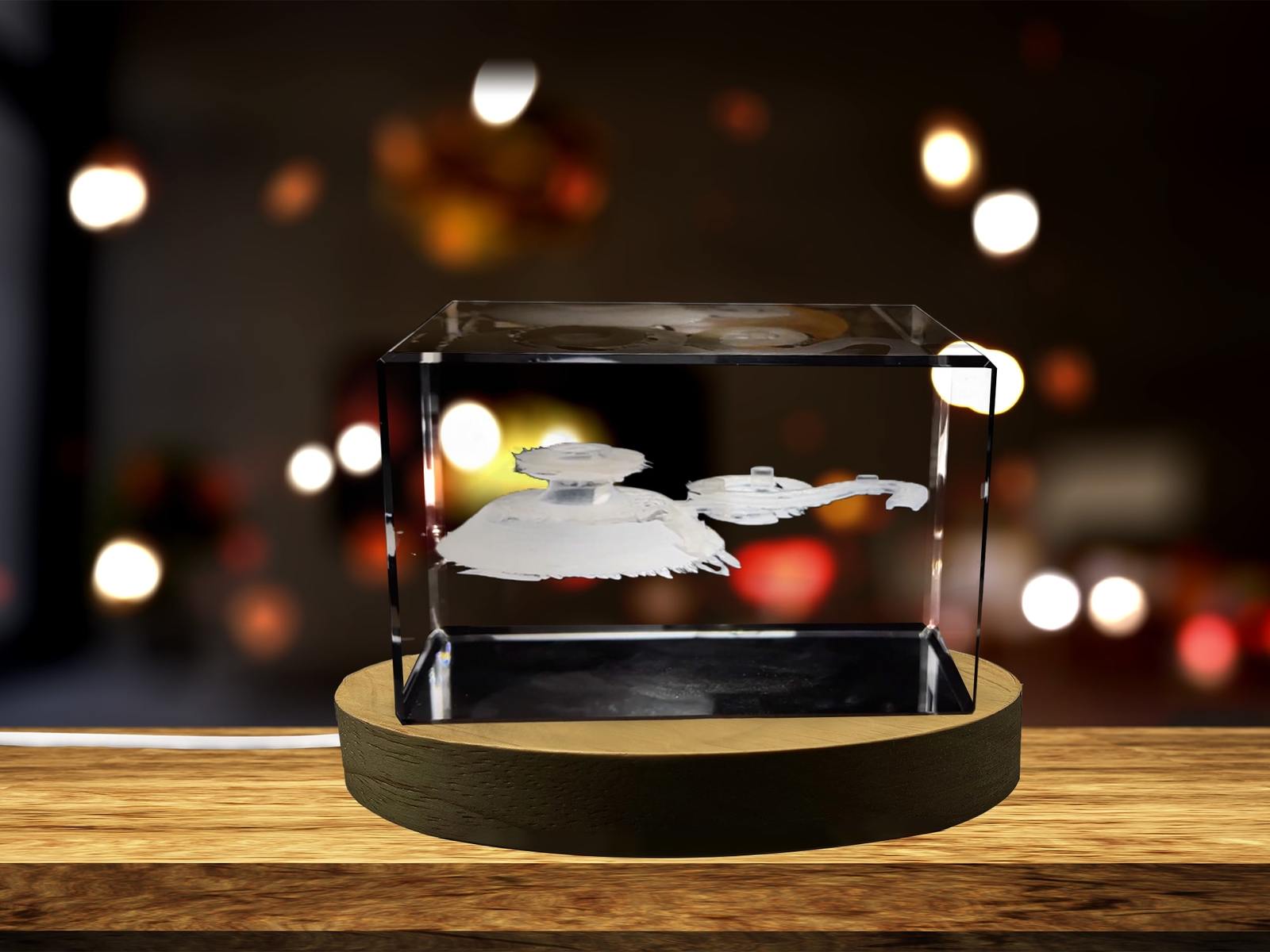 LED Base included | Niterói Contemporary Art Museum 3D Engraved Crystal Keepsake