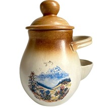 Vintage stoneware pickling jar, utensil holder, with lid and spoon holder - $1,085.50 MXN