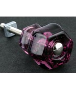 Set 6 Glass Cabinet Knobs Amethyst Purple Victorian Depression Era Style - $603.16 MXN