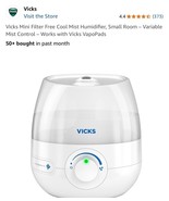 Vicks Mini Filter Free Cool Mist Humidifier, Small Room Variable Mist Co... - $742.14 MXN