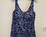 Maxine Of Hollywood Blue Floral One Piece SwimDress Bathing Swim Suit Si... - $25.74