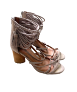 Jeffrey Campbell Despina Heel Sandals Women&#39;s 7 Taupe Suede Strappy Ankl... - £27.45 GBP