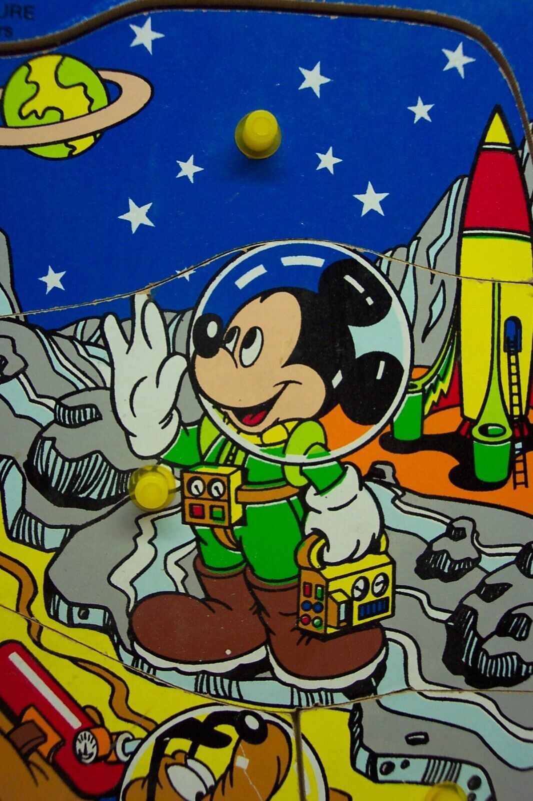 Primary image for Playskool Walt Disney Moon Adventure Mickey Mouse Pluto FRAME TRAY PUZZLE 1980's