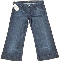 7 For All Mankind Crop Dojo Jeans P348380S-380S Size 29 Dark Wash Fits 3... - $58.49