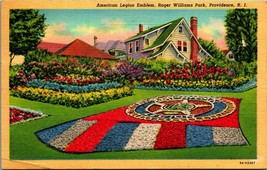 American Legion Emblem Roger Williams Park Providence RI Linen Postcard A4 - $2.92