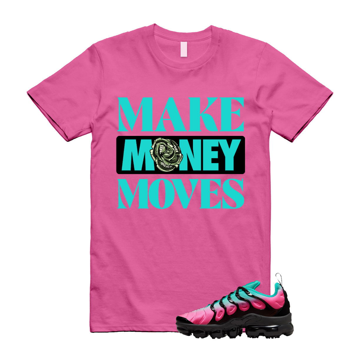 Primary image for VaporMax South Beach Gradient Pink Blast Clear Jade Black 98 T Shirt Match MOVES